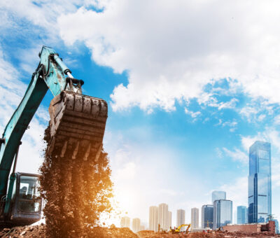 excavator in action excavator in action